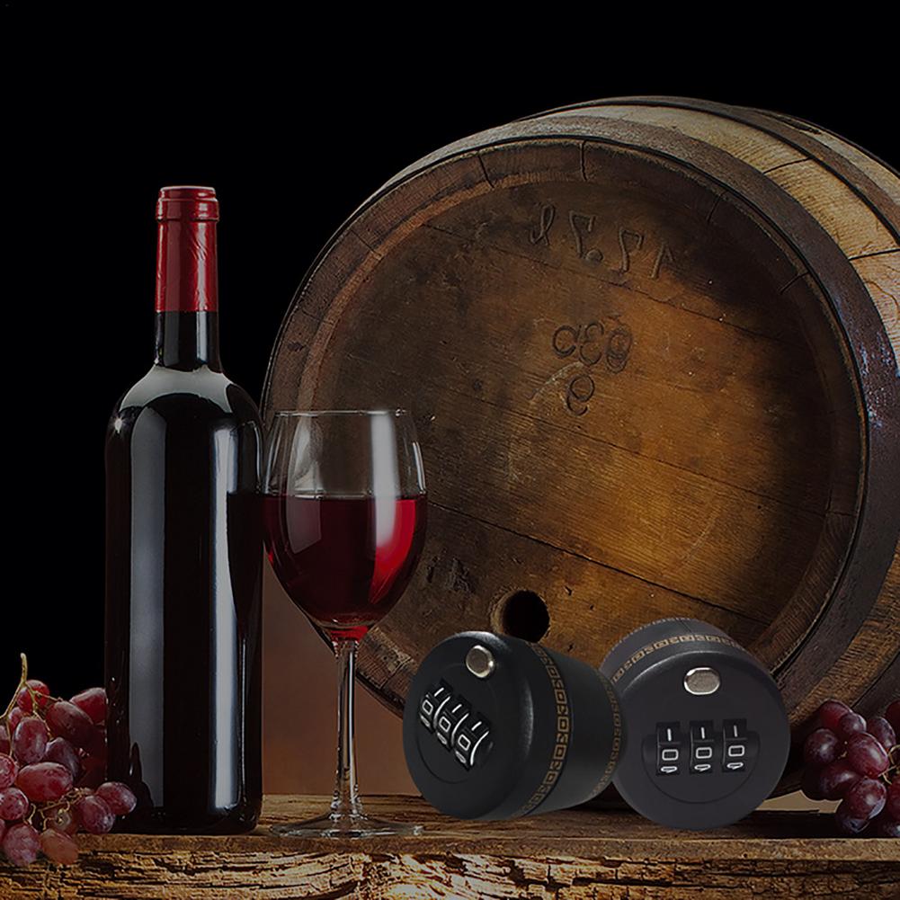 Cerraduras de combinación de botellas de vino de plástico, tapón superior de botella de whisky de licor, tapón de botella de vino al vacío, dispositivo de bloqueo de contraseña