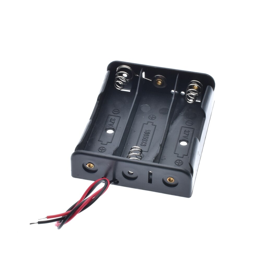 Plastic 3 Way 18650 Battery Storage Case Box Holder for 3x 18650 Batteries with Wire Leads
