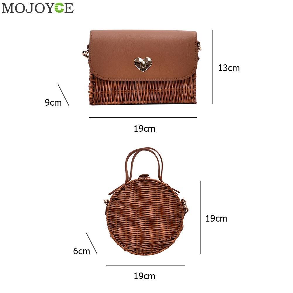 Dames stro handtas messenger bag winkelen geweven pu strand kleine portemonnees klassieke crossbody schoudertas