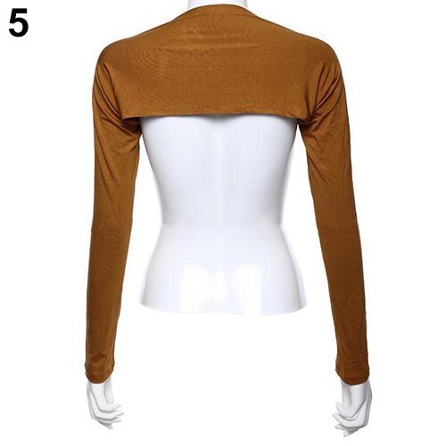 Vrouwen Solid Katoen Stretch Een Stuk Schouder Mouw Zon Arm Cover: Camel