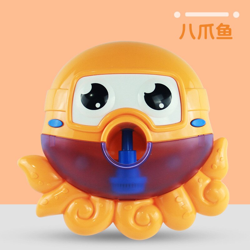 Rana Granchio Animali Macchina Della Bolla Bolla di Musica Giocattoli Da Bagno per Acqua Gioco Divertente Gioco per il bambino Bolla Brab Che Agita Macchina giocattolo: giallo Octopus