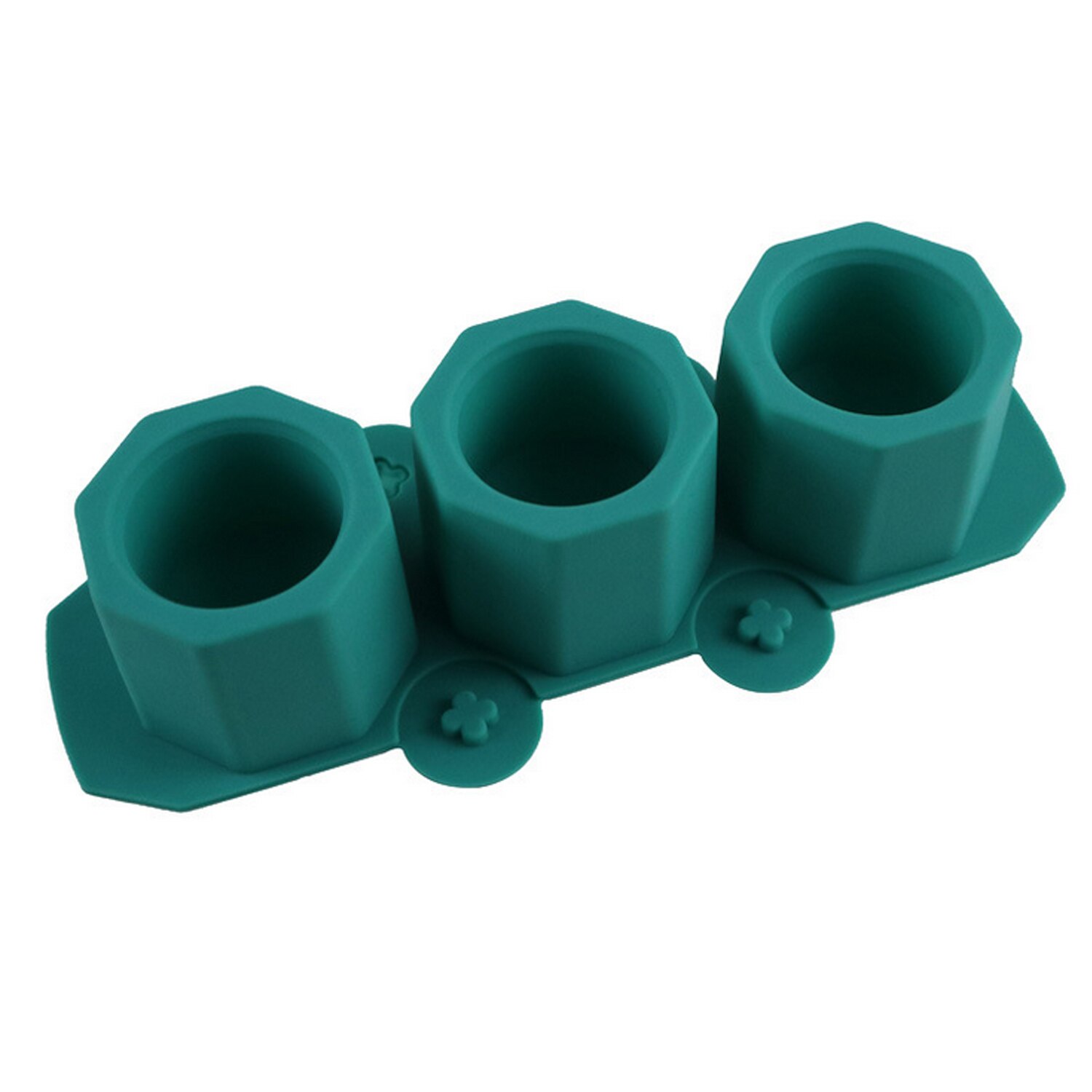 3-Slot Silicone Molds Succulent Plant Flower Pot Moulds for Making Candy Clay Candle Holder DIY Concrete Ceramic Crafts: Dark green