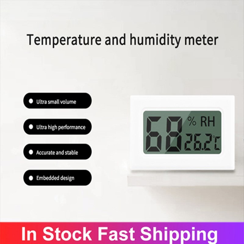 Mini Digital Humidity Meter Temperature Sensor Hygrometer Sensor Car/home LCD Temperature Monitoring Display Car Accessories