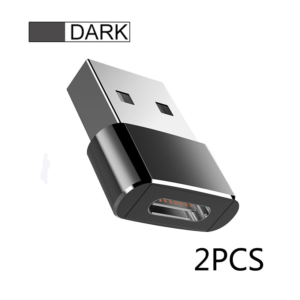 2Stck USB Zu Typ C OTG Adapter USB USB-C Männlich Zu Mikro USB Typ-c Weibliche Konverter Für iPhone 12 Profi Max Stecker OTG Konverter: 2Stck Schwarz