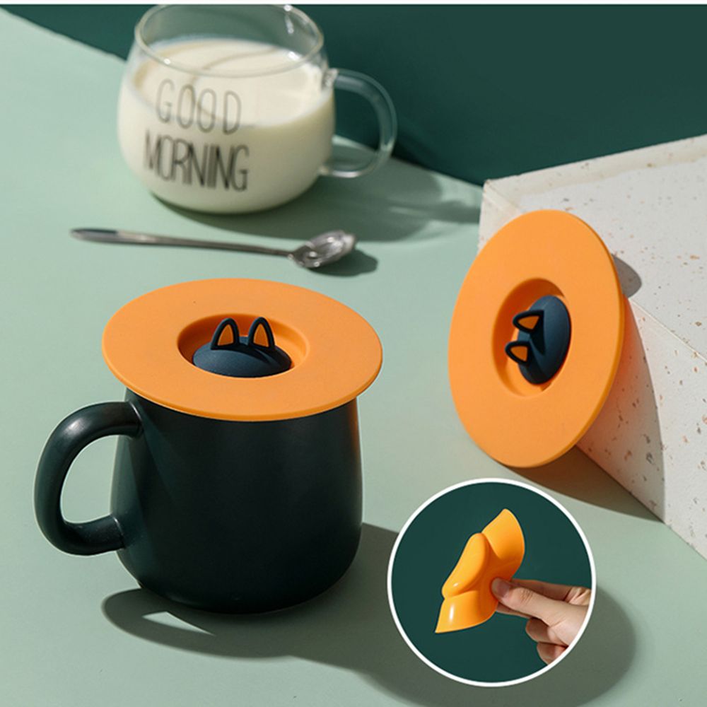 1PC Katze Ohren Wärme Erhaltung wiederverwendbar Kaffee Becher Tasse Abdeckung Versiegelt Abdeckung Anti-Verbrühungen Saug Deckel