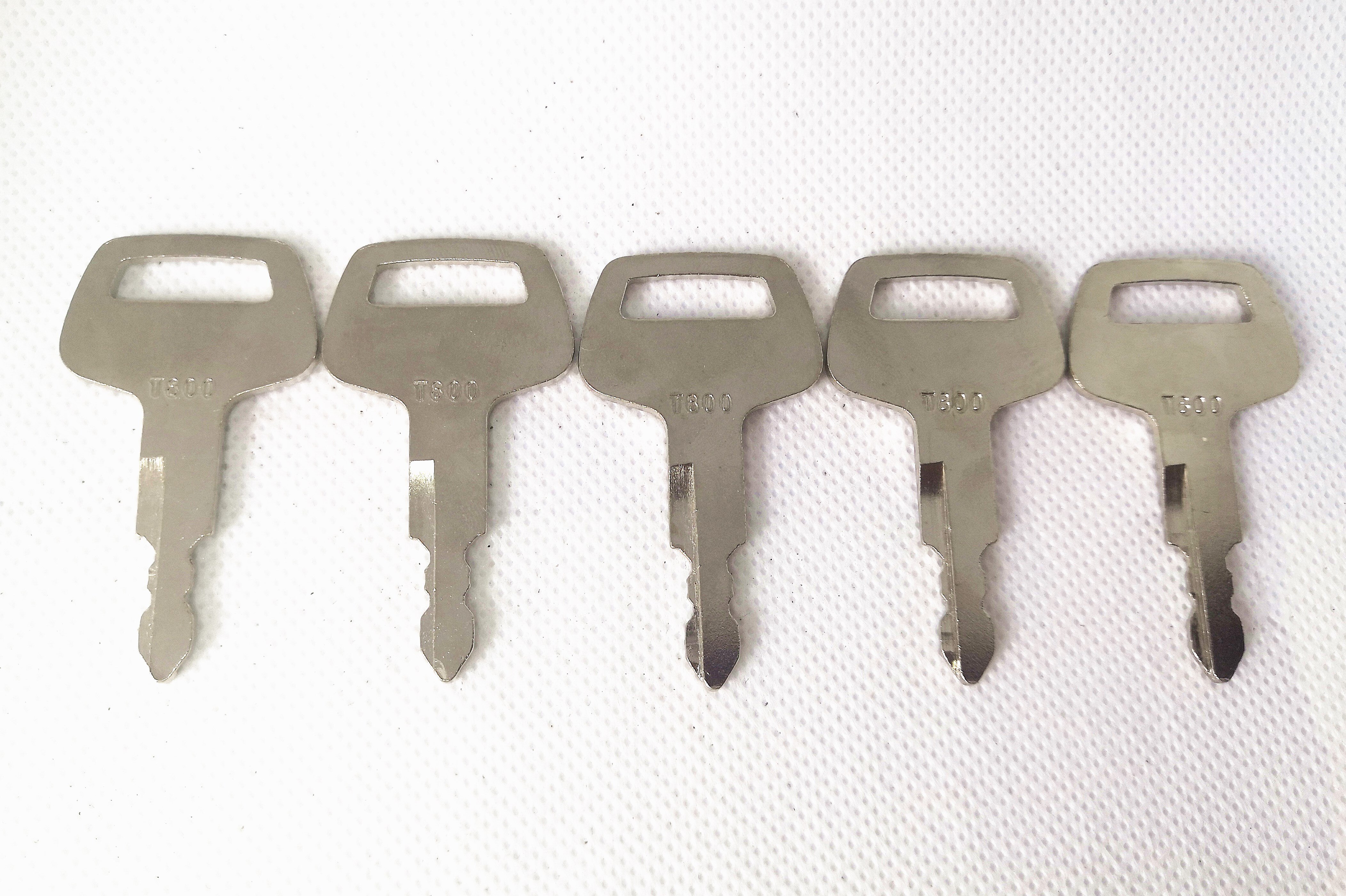 5 llaves de ignición de maquinaria pesada 26322-42311 T800 aptas para cargadores de ruedas TCM