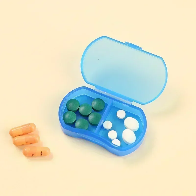 Caja de medicina para pastillas, caja portátil para medicamentos, soporte divisor para tableta, contenedor organizador de almacenamiento, pastillero, Mini dispensador de 2 rejillas, 1 Uds.