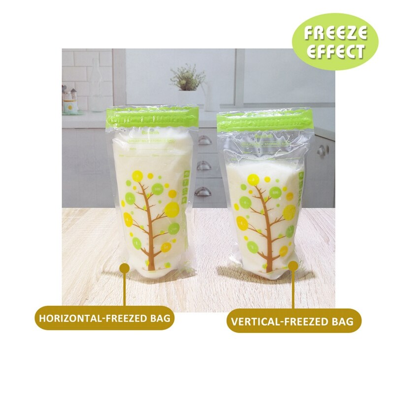 Bimirth 112 pçs 200ml sacos de armazenamento de leite materno do bebê à prova de vazamento alimentos para bebê seguro leite materno freezer armazenamento bolsa