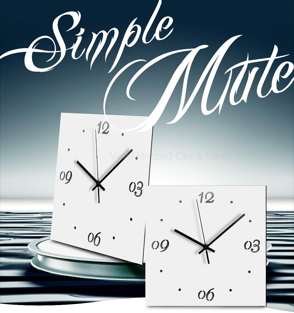 Decorative Large Wooden Wall Clock Modern Square Silent Hanging Wall Clocks Square Europe Wood Digital Clock Home Decor