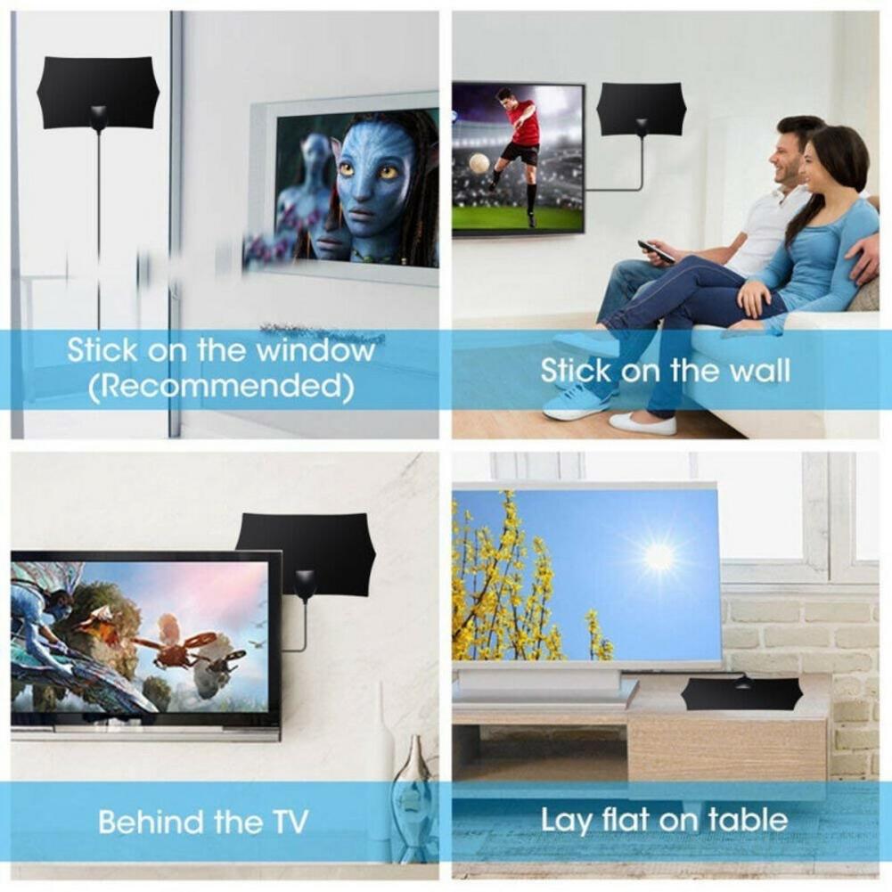 4k 20db high gain hd tv dtv boks digital tv antenne eu plug 540 miles booster aktiv innendørs antenne hd flat 1080p hdtv