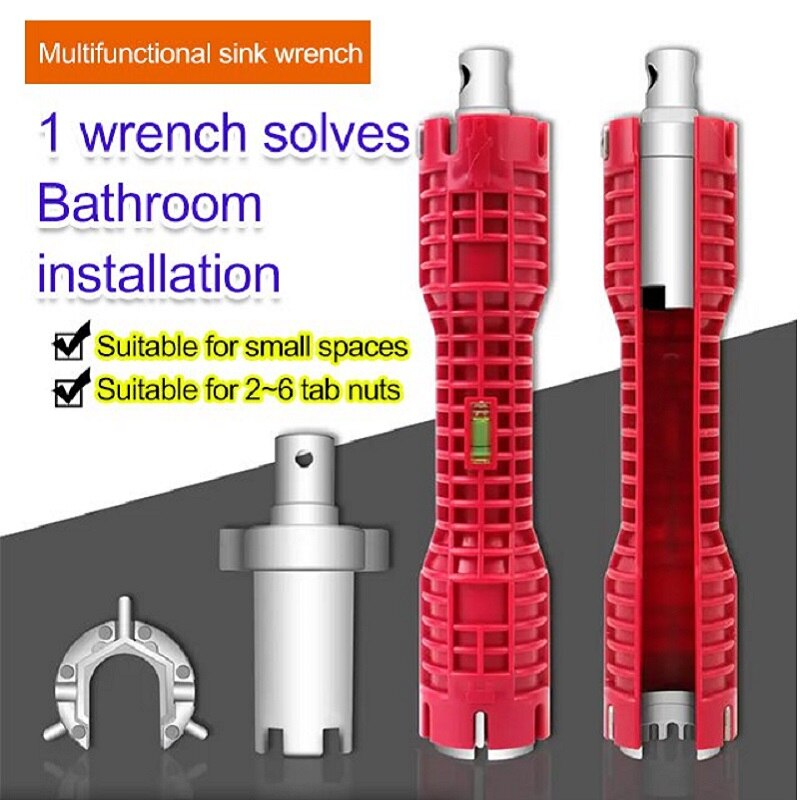 Multifunction Faucet and Sink Installer Wrench Set Repair Plumb Tool for Toilet Bowl Bathroom Kitchen Pipe Socket Spanner