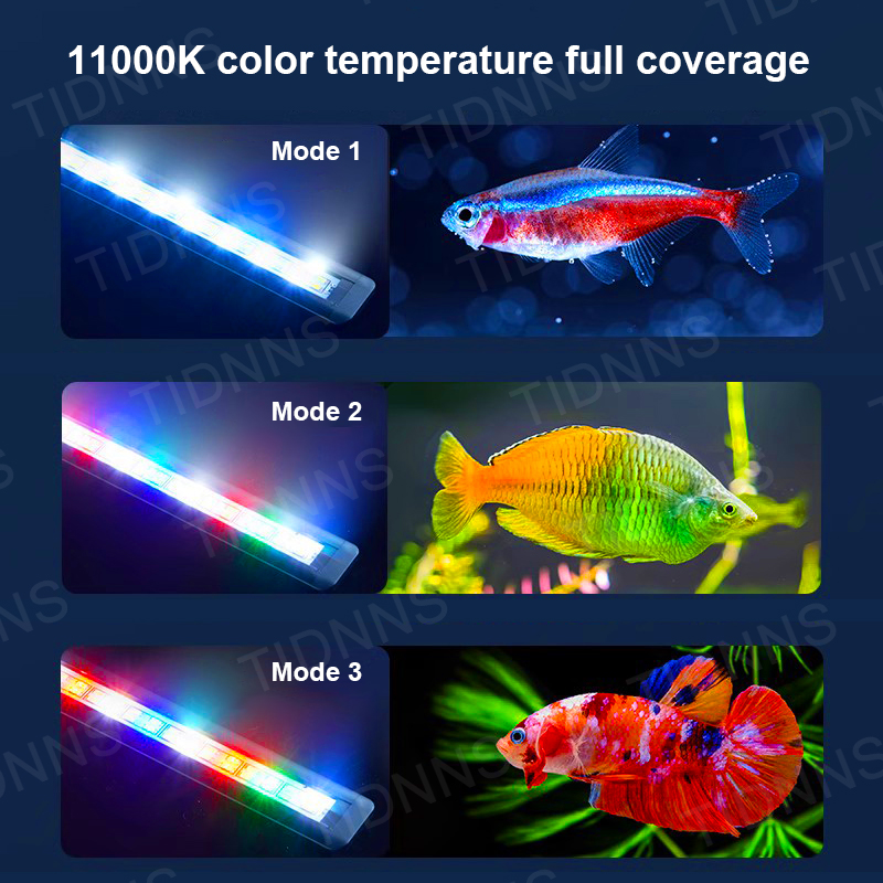 Luz LED para acuario, iluminación de cultivo de plantas, lámpara con Clip impermeable Extensible para pecera de 12-75CM