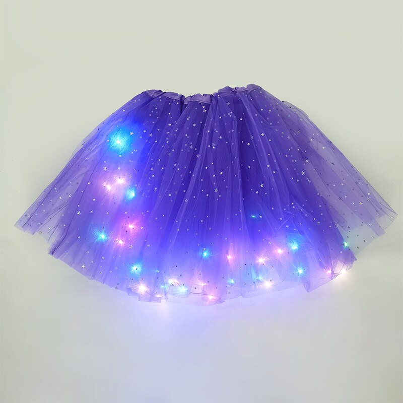 LED świecące światło spódnica z tiulu dorosłych dzieci dziewczyny księżniczka Tutu spódnica dzieci tkaniny Party taniec minispódniczka kostium ubrania Cosplay: B15-28x40cm
