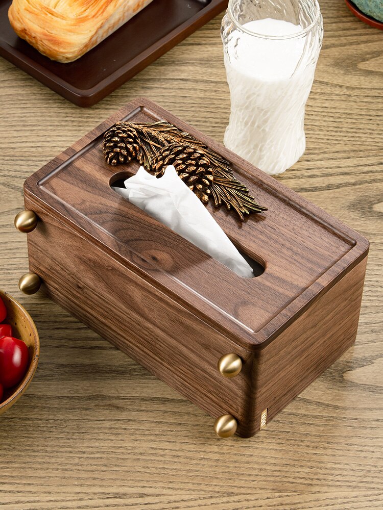 Walnut Modern Luxury Home Solid Wood Napkin Box