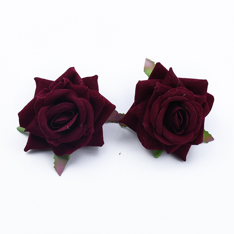 100 pièces pas cher roses mariage fleurs décoratives mur décoration de la maison accessoires fleurs artificielles un capuchon boîte: L / Marron