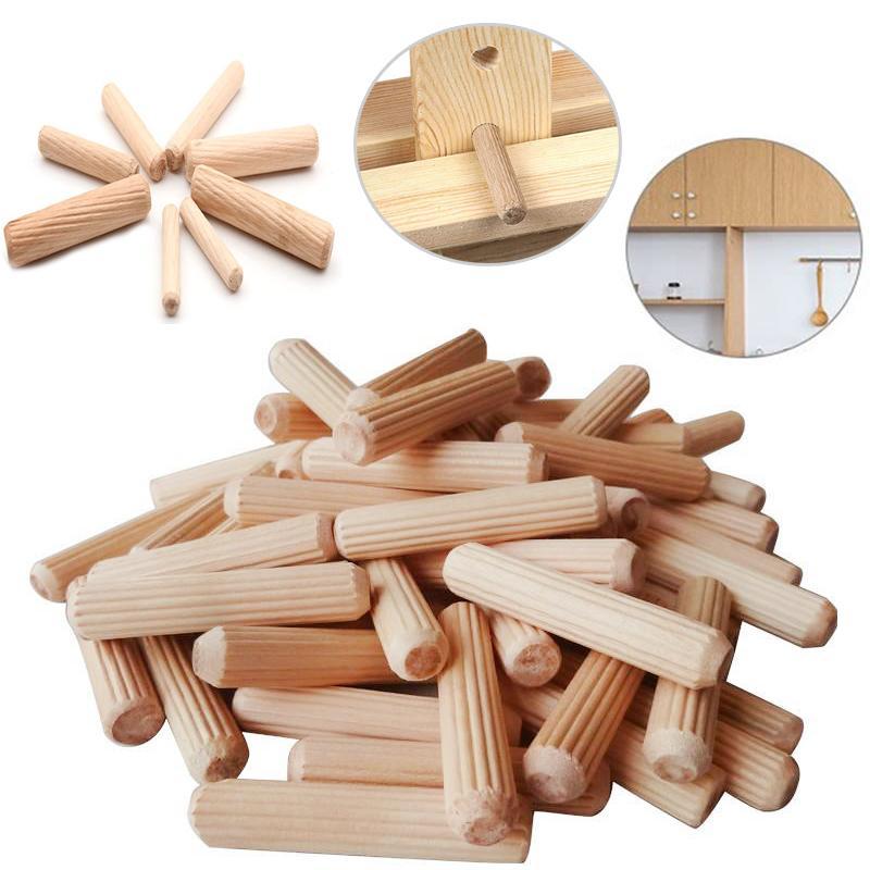 50 stücke M6/8/* 30/40mm Holz Dübel Schrank Schublade Runde Geriffelte Holz Handwerk Stifte stangen Gesetzt Möbel Montage holz dübel Stift