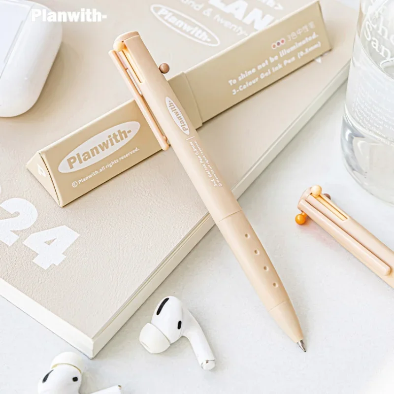 Juego de 3 bolígrafos de colores, bolígrafo de escritura de papelería de Color sólido a la sencillo, bolígrafo para álbum de recortes suave de 0,5mm, suministros para estudiantes