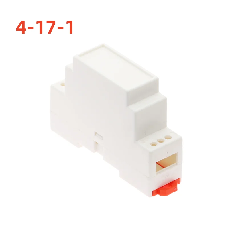 1 unidad de carril DIN PLC, carril de suministro, carcasa eléctrica, barrera de seguridad, módulo de aislamiento, carcasa de plástico 4-17-1: 88X24*59MM: Marrón y blanco