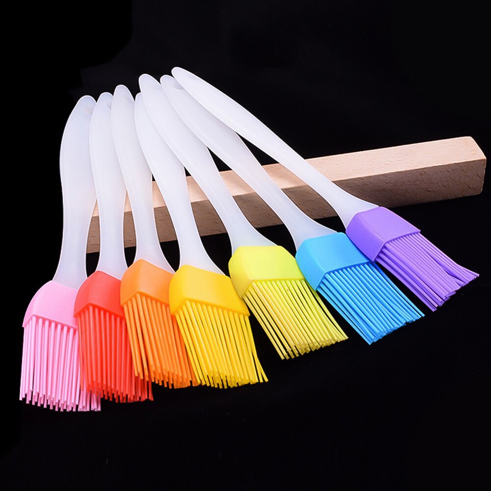 1pc Small Silicone Pastry Brush Baking BBQ Basting Brush Baking Oil Brush Clear Handle Kitchen Tools Reposteria