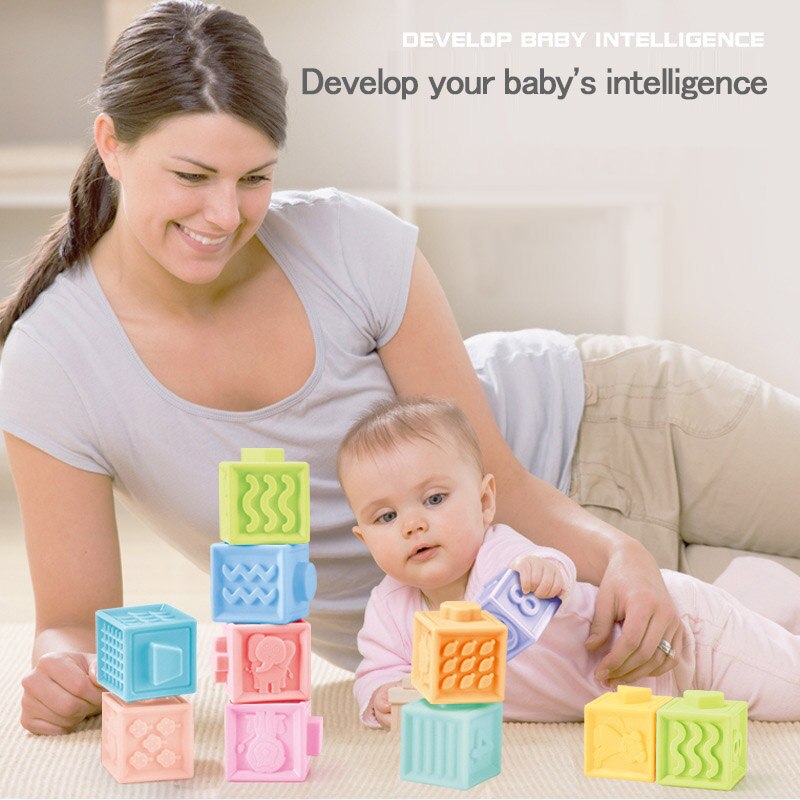 10PCS baby rubber soft speelgoed 3D zintuiglijke handbal dier digitale baby onderwijs bijtring squeeze speelgoed bad bal