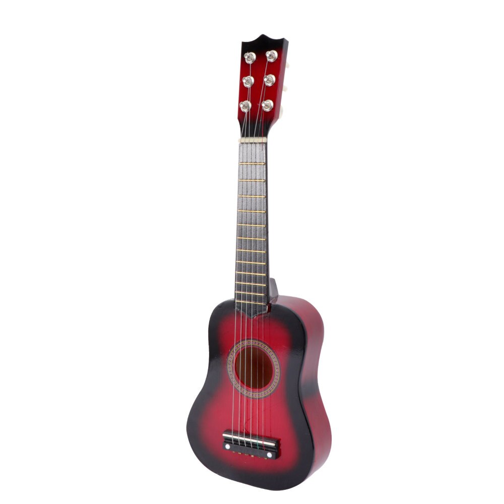 Inch Acoustic Guitar Small Size Portable Wooden Guitar for Children Kids (Red): Marrone