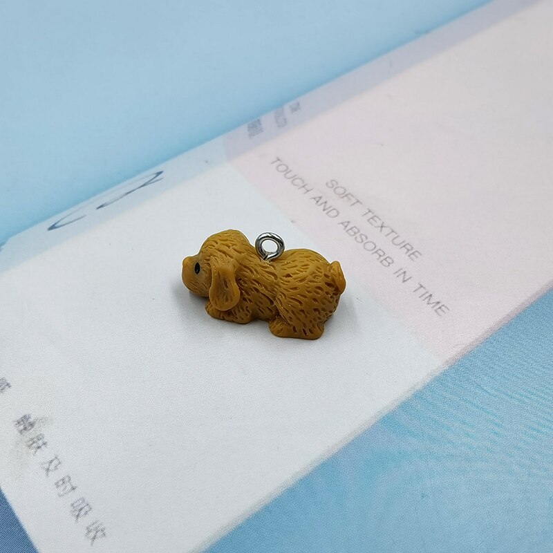 10Pcs Mooie Puppy Hond Pekinees Charms Leuke Dier Hars Hangers Charm Diy Oorbel Armband Sieraden Maken Accessoires C620: coffee