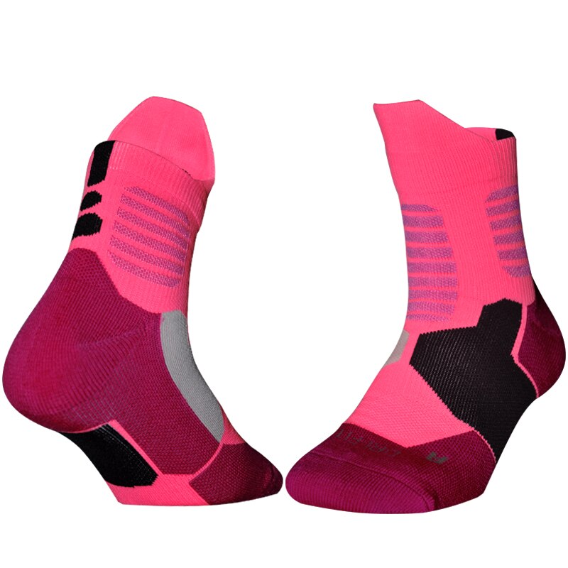 Brothock basketball socken strümpfe professionelle elite engen training handtuch dicken schweiß-saugfähigen sport socken männliche strümpfe: Pink