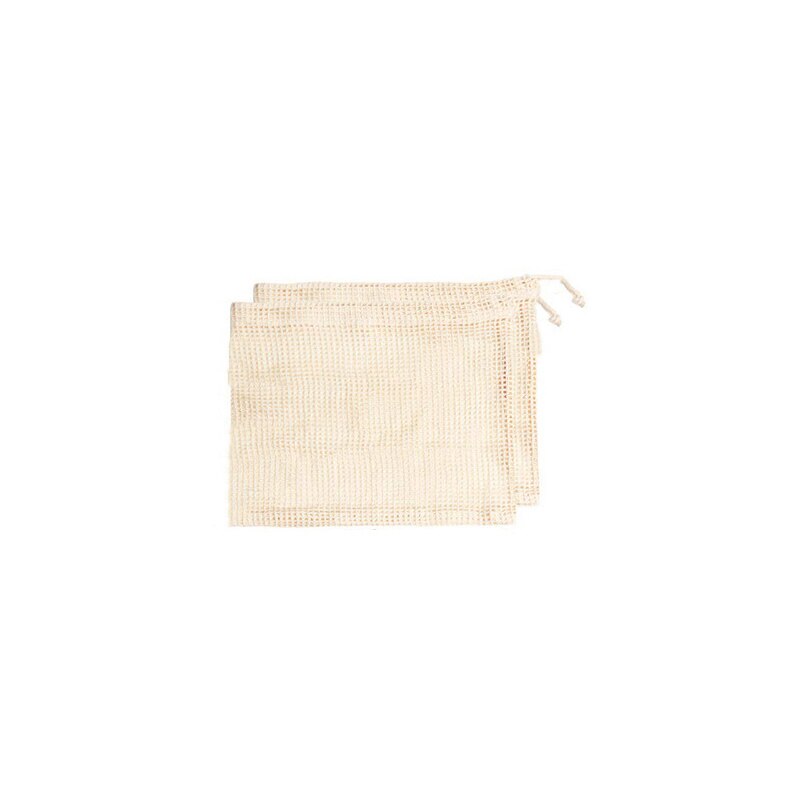 Bolsas de malla de algodón para verduras, bolsa de almacenamiento de malla de algodón reutilizable, para la compra de frutas y cocina, con cordón: S 20x28cm