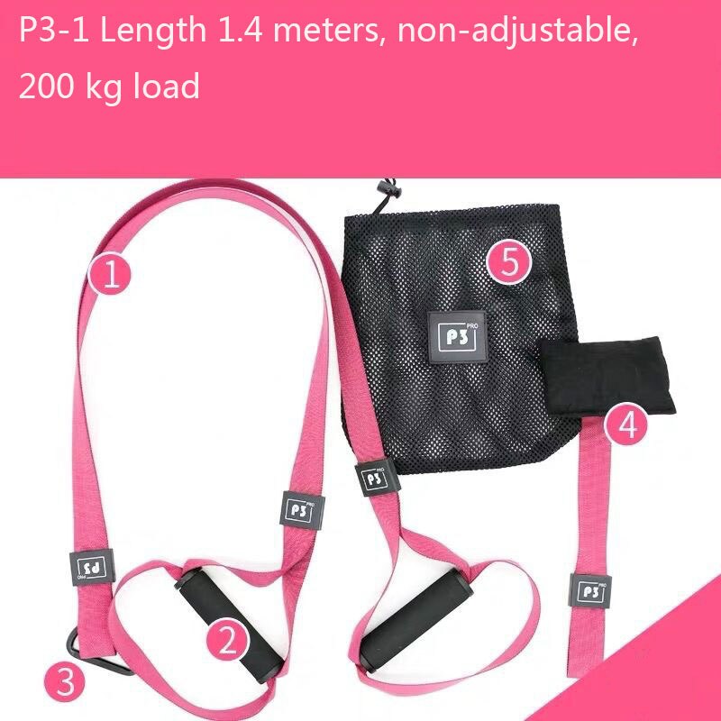 Suspension Resistance Bands Hanging Fitness Belt Gym Workout Crossfit Exercise Tainer Pull Rope Stretch Straps Tension Training: P3-1Pink