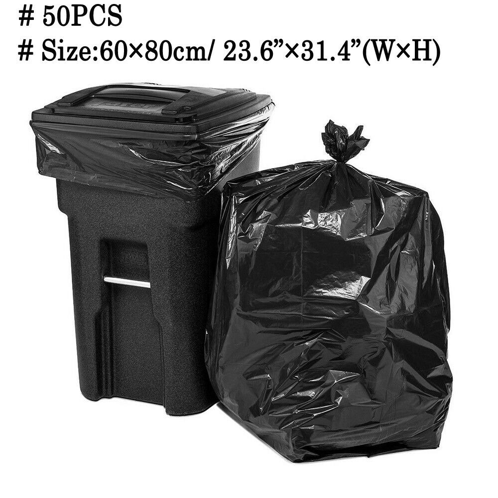 50 stk stor størrelse heavy duty ekstra stor affaldspose kommerciel affaldspose roomhome baghave sort køkken køkken stue: Default Title