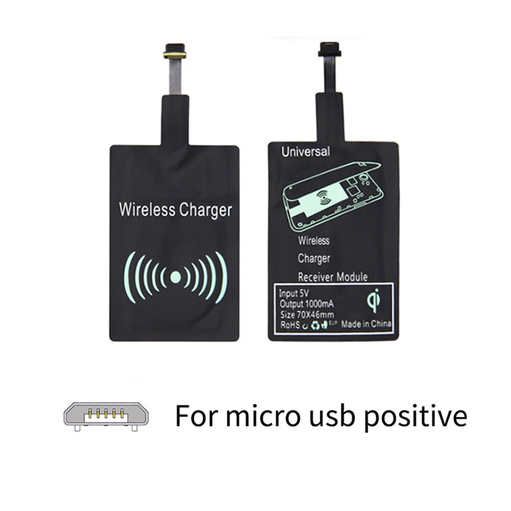 Receptor de carga inalámbrica Qi para cargador de coche, tableta portátil Micro para iPhone 6s 7 8 Plus SE, Universal: For Micro A