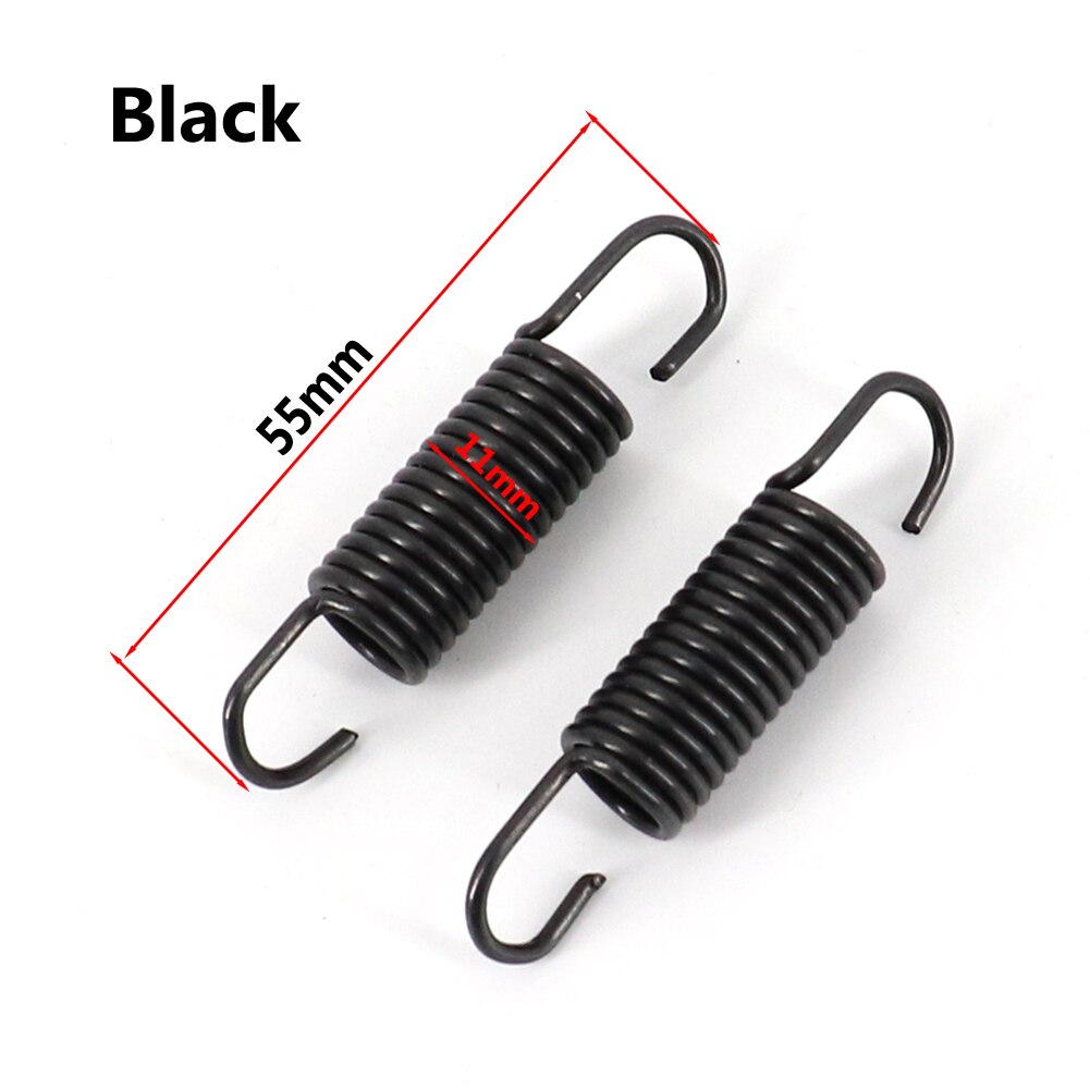 Motorcycle Stainless Steel Spring Hooks Hooking Engine Accessories Motorcycle modified exhaust spring pull reed: Black
