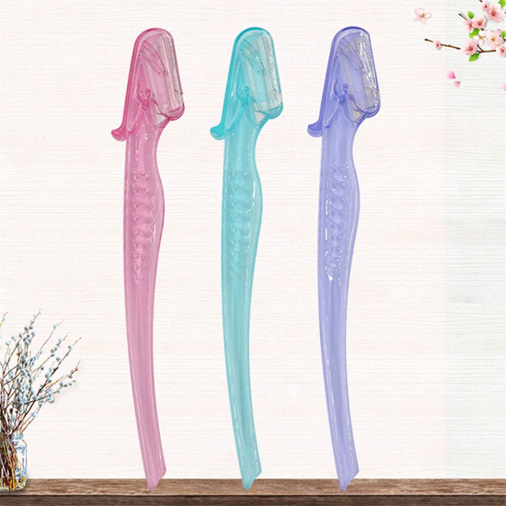 1pc havfrue øyenbryn barberhøvel ansiktshårfjerner øyenbrynstrimmer skarp sminkekniv blad forming av øyenbryn hårfjernerverktøy: Rosa