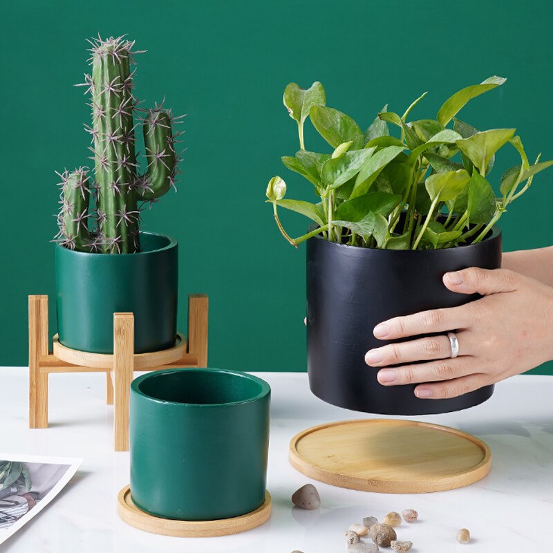 Kleine Duurzaam Hout Planter Pot Trays Bloempot Rek Sterke Vrijstaande Bonsai Holder Home Garden Indoor Display Plant Stand
