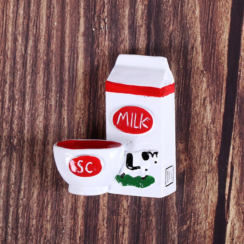Bionische voedsel koelkast magnetische pasta melk pan ei brood tomaat koelkast plakken bericht stok magneet knop home decoratie: milk