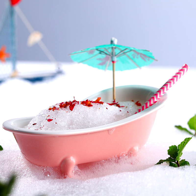 Bathtub Cocktail Glass Ceramics American Bar Party Drinkware Mixed Wine Glasses Dessert Cake Smoothie Cup Tiki Mug
