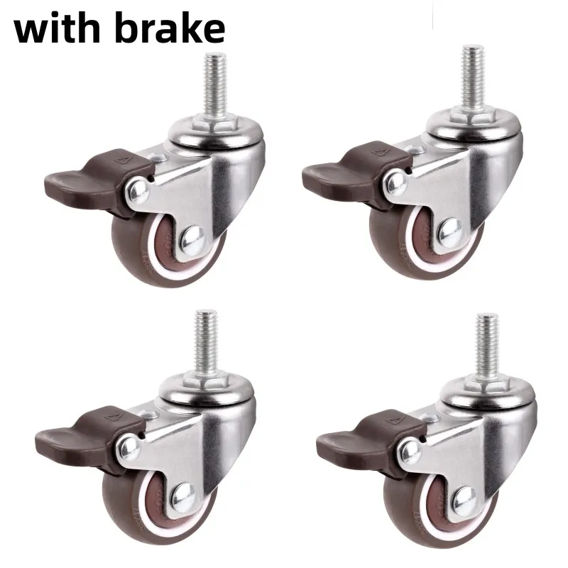 4 stuks meubelwielen zwaar universeel mute-wiel 360 ° Draaibare rubberen rol voor platformwagenstoel huishoudelijke accessoires: 1.5 Inch / Blauw