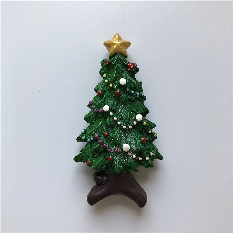 Aimants de réfrigérateur pour décoration de noël, accessoires en résine pour père noël, bricolage, ornements pour la maison,: Christmas tree B