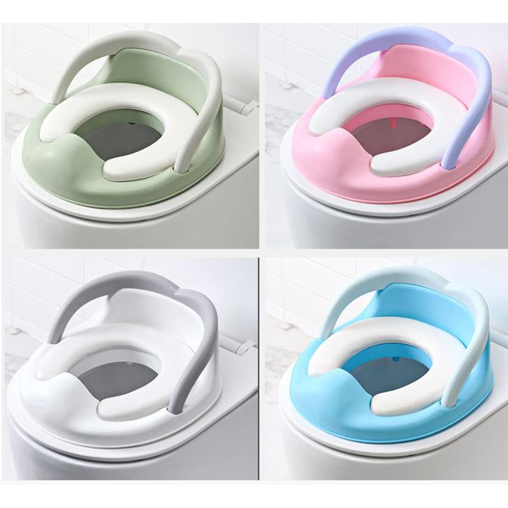 Multifunksjonelt babypottetreningssete bærbar sklisikker smårullende toalett trener sete med håndtak rygg toalettring