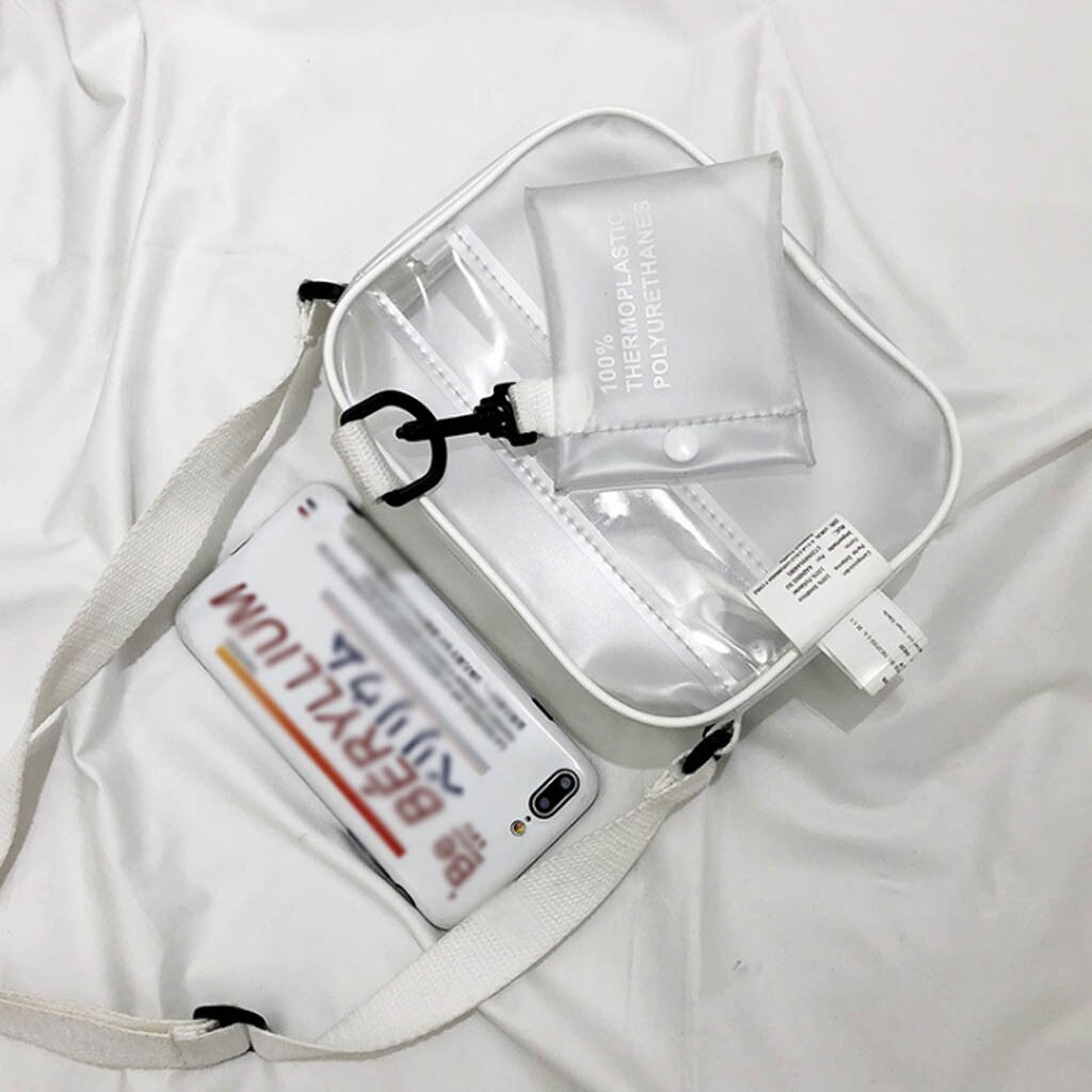 weiß Transparent Schulter Reine Farbe Schulter Tasche Gelee Bonbons Strand Handtasche Messenger Taschen сумка женская кожаная