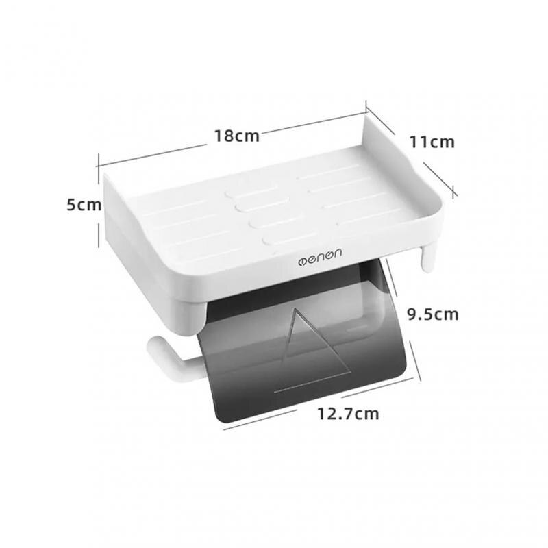 Bathroom Toilet Paper Holder Paper Tissue Box Plastic Toilet Dispenser Wall Mounted Roll Paper Storage Box Free Punch Bathroom