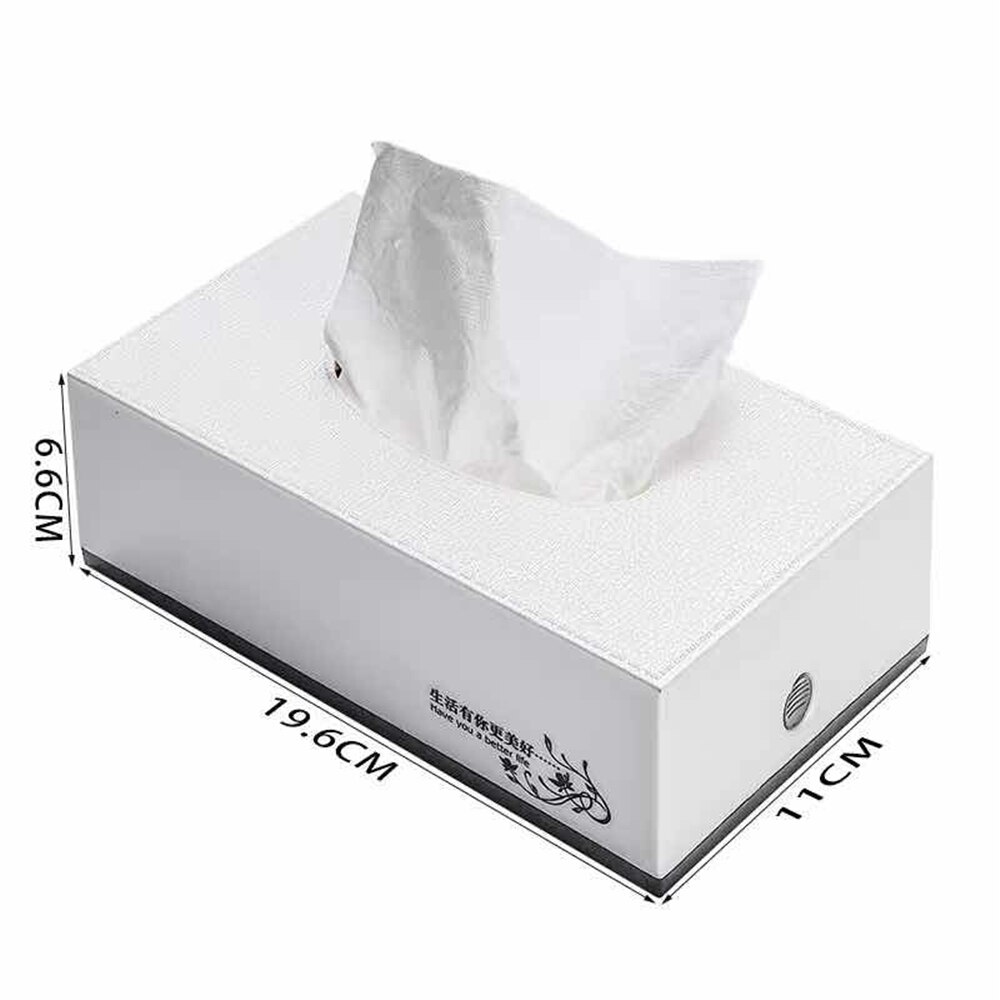 B-LIFE Tissue Dispenser Box Cover Holder Clear Acrylic Rectangle Napkin Organizer Hand Towel Dispenser Tissue Cover Rectangular: L WHITE