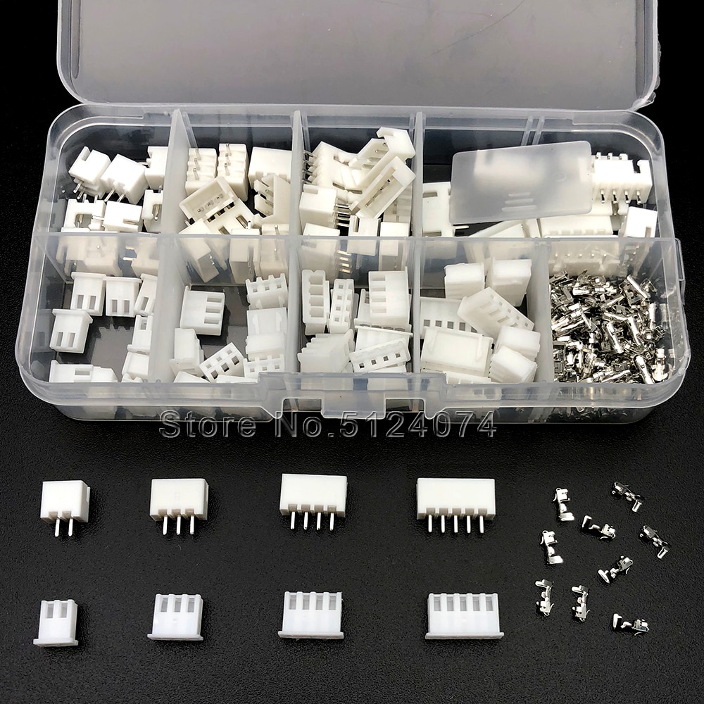 230 stks/doos XH2.54 2p 3p 4p 5p pin 2.54mm Toonhoogte Terminal Kit/Behuizing/ pin Header JST Connector Draad Connectors Adapter XH Kit