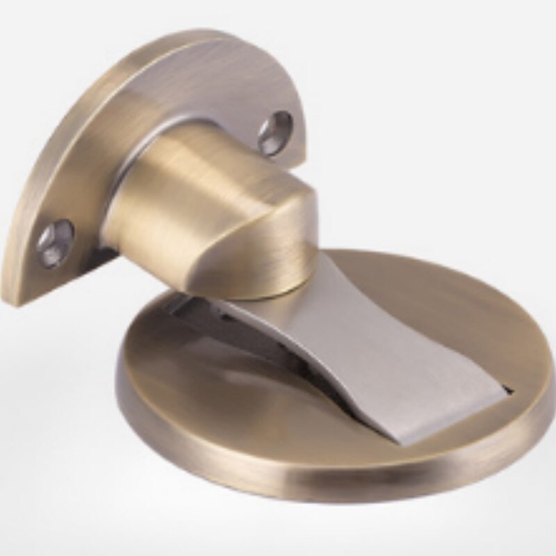Magnetic Door Stopper Alloy Magnet Door Stops Non-punch Door Holder Hidden Doorstop Furniture Door Hardware Practical WF1013: bronze
