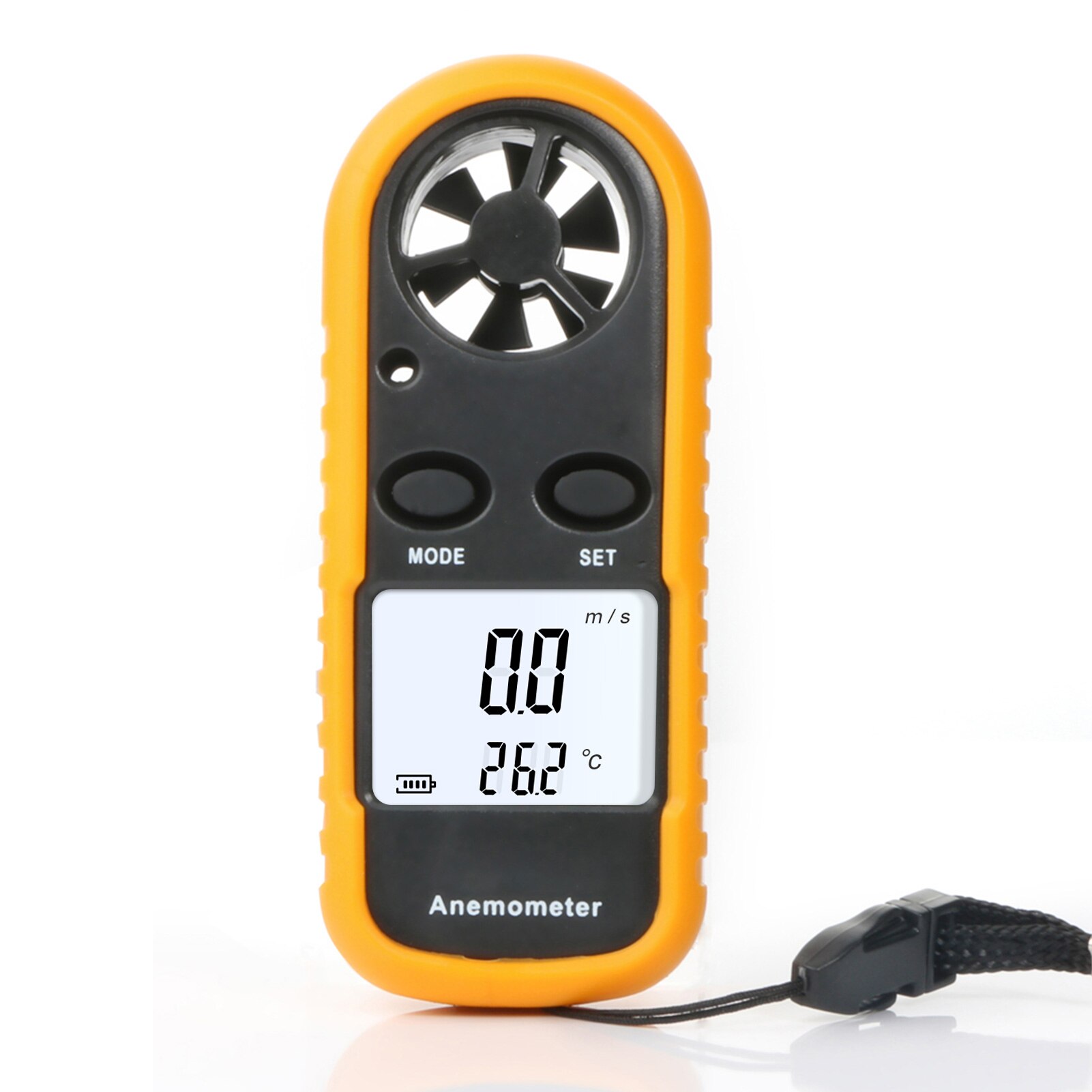 Anemometer Portable Anemometro Air Flow Thermometer Portable Wind Speed Meter Gauge Windmeter 30m/s LCD Digital Anemometer: Default Title