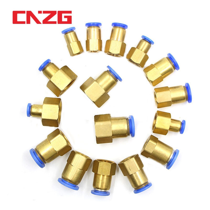 Conector rápido neumático, conexión de aire para 4, 6, 8, 10, 12mm, tubo de manguera de 1/8 ", 3/8", 1/2 ", 1/4", BSP, rosca hembra de latón