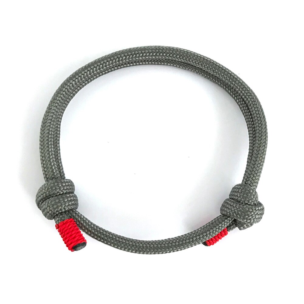 Pulsera ajustable de paracaídas de supervivencia para hombre y mujer, cuerda trenzada de emergencia para deportes al aire libre, de joyería, 1 Uds., 550: Grey