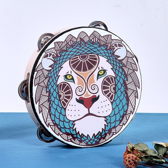 Cloches de Style ethnique, tambour à motifs colorés pour enfants et adultes, Performance sur scène Portable, Instruments de musique pour débutants,: J