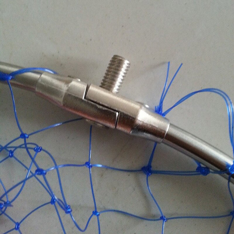 Stainless Steel Brailer Head Round Glue Wire Mesh Folding Fishing Net Bag Sniggle Monofilament 50cm