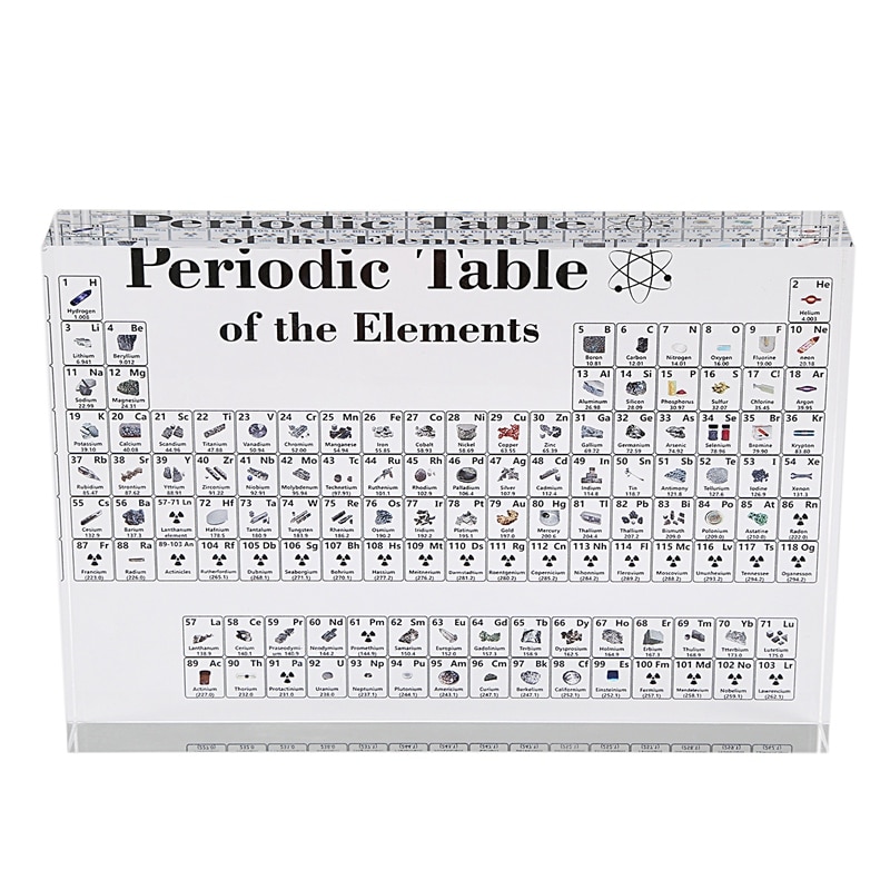 Acrylic Periodic Table Display with Elements Table Display, with Elements Student Teacher Chemical Craft Decoration